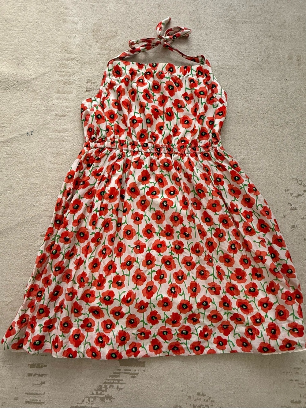 Crewcuts Girls 10 Cotton Silk Poppy Halter Dress